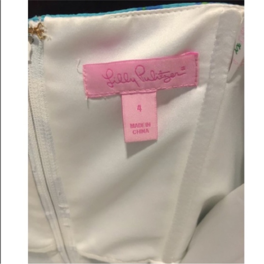 Lilly Pulitzer Langley Dress Shorely Blue Tossing Line - Picture 5 of 6